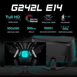 Monitor MSI de 23.8"G242L E14 Full HD 144Hz 1ms, IPS, Negro