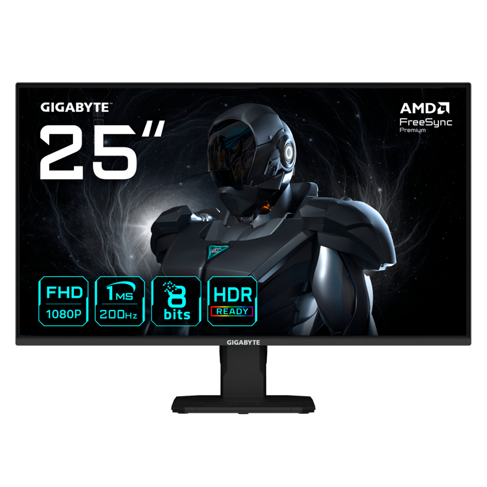 Monitor Gigabyte de 24.5" Full HD, 200Hz, Altavoces, IPS, negro