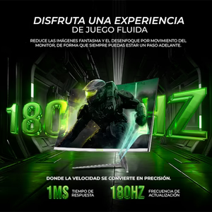 Monitor Curvo 31.5" DXT GAMING 1ms 180Hz FHD VA, Blanco