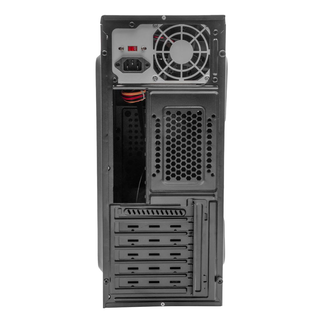 Gabinete Stylos + fuente de poder de 500W, Micro-ATX, Negro