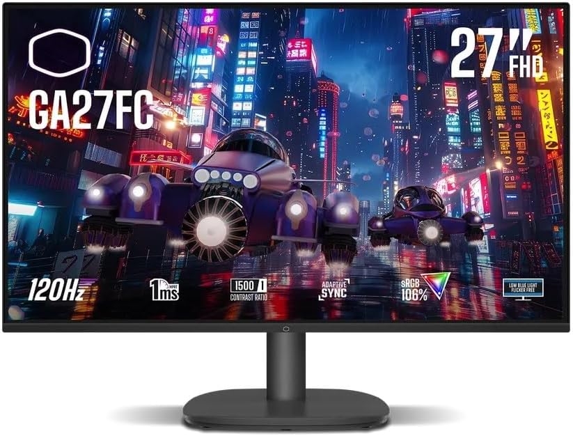 Monitor COOLER MASTER de 27" Full HD 120Hz, IPS, Negro