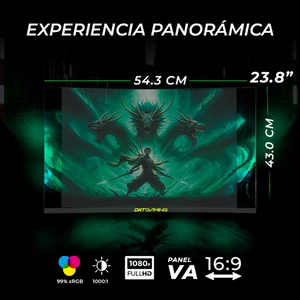 Monitor Curvo 23.8" DXT GAMING Full HD, VA, 180Hz, Negro