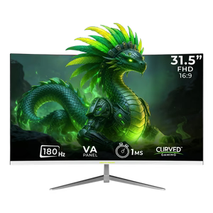 Monitor Curvo 31.5" DXT GAMING 1ms 180Hz FHD VA, Blanco