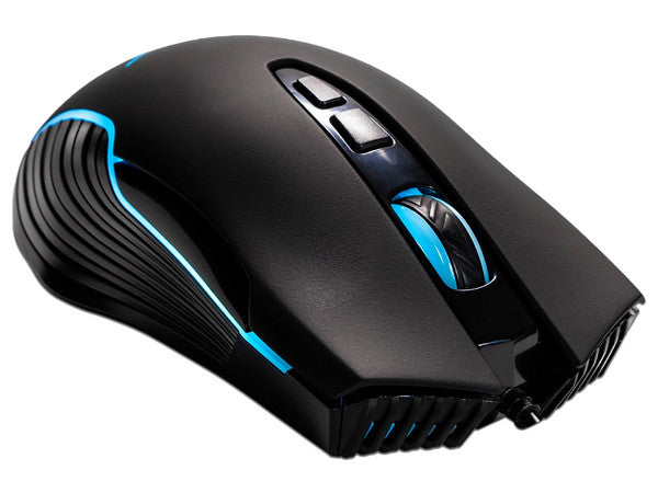 Mouse NACEB OBELISK, hasta 3600 dpi, 7 botones, RGB, Alámbrico, Negro.