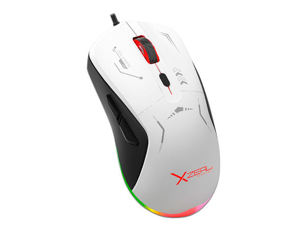 Mouse Xzeal Starter XST-401, hasta 7200dpi, 6 botones, RGB, Blanco