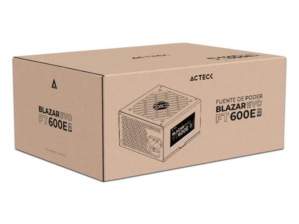 Fuente de Poder Acteck Blazar Evo FT600E de 600W, ATX, Negro