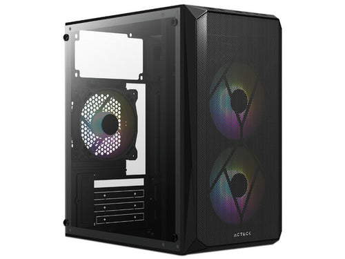 Gabinete Acteck Doom Gl630, Micro Torre, Micro-ATX + Fuente de poder de 500W, Negro.