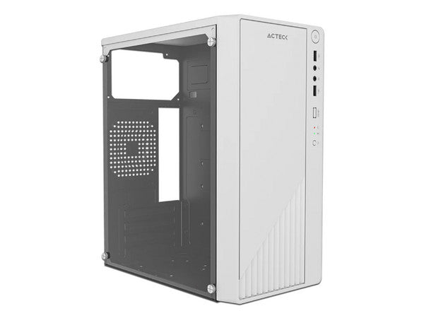 Gabinete Acteck Kioto GC220F, Mini-Tower, Micro-ATX + fuente de poder de 500W, Blanco