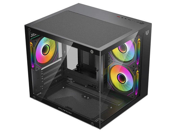 Gabinete BALAM RUSH Tank Glow Plus 3700, Mid Tower, Micro ATX + 3 Ventiladores de 120mm