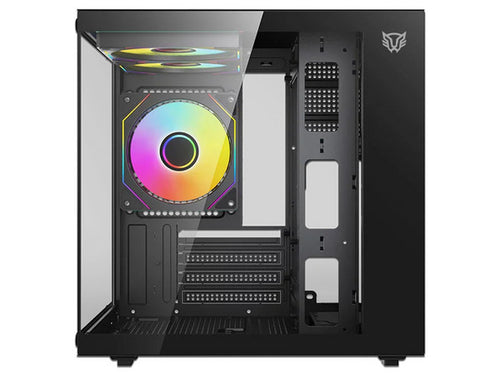 Gabinete BALAM RUSH Tank Glow Mini 3500, Mini Tower, Micro ATX + 3 Ventiladores x 120mm, Panel de Cristal, Negro