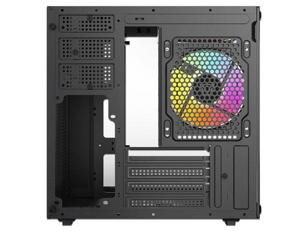 Gabinete BALAM RUSH Tank Glow Mini 3500, Mini Tower, Micro ATX + 3 Ventiladores x 120mm, Panel de Cristal, Negro