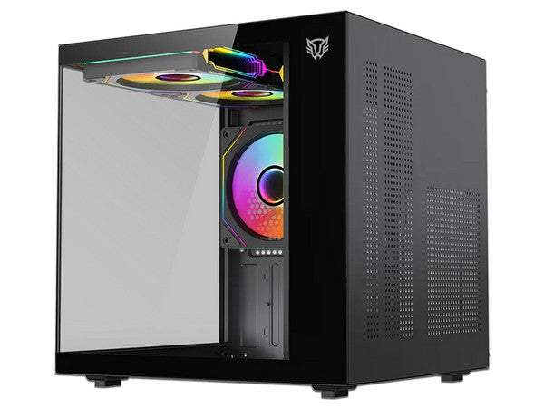 Gabinete BALAM RUSH Tank Glow Mini 3500, Mini Tower, Micro ATX + 3 Ventiladores x 120mm, Panel de Cristal, Negro