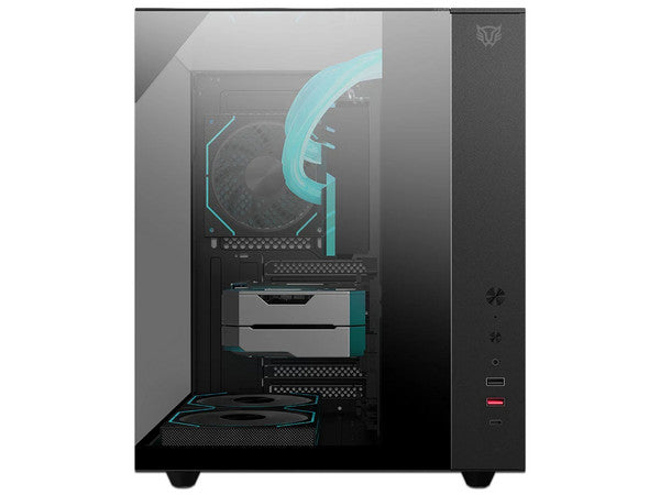 Gabinete BALAM RUSH Tank Majestic 6600, Mid Tower, ATX + Ventiladores 3 x 120mm, Panel de Cristal, Negro.
