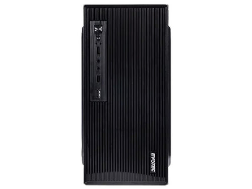 Gabinete Evotec EV-1023 Mini ATX + fuente de 500W + 3 ventiladores, negro.