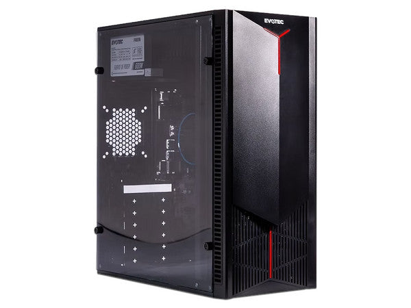 Gabinete Evotec + fuente de 500W, negro