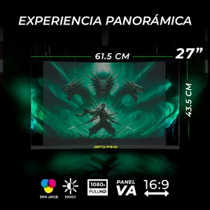 Monitor Curvo 27" DXT GAMING Sight FHD 180Hz 1ms VA bocinas Negro