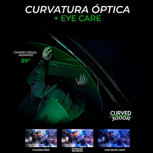 Monitor Curvo 31.5" DXT GAMING 1ms 180Hz FHD VA, Negro