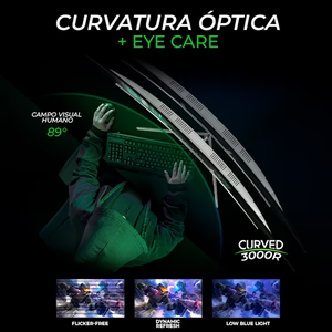 Monitor Curvo 31.5" DXT GAMING 1ms 180Hz FHD VA, Blanco