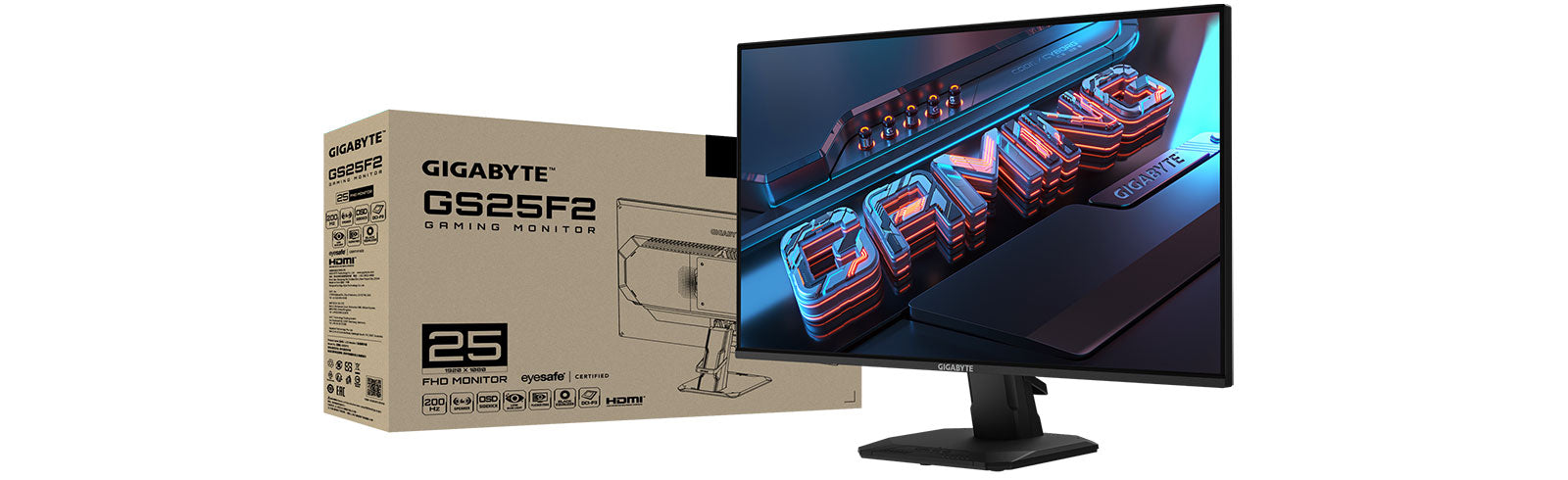Monitor Gigabyte de 24.5" Full HD, 200Hz, Altavoces, IPS, negro